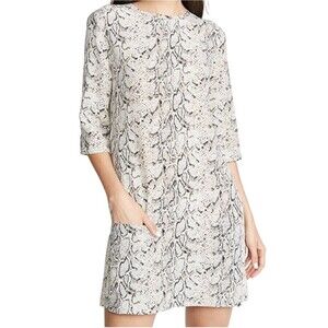 Equipment Femme 100% Silk Snakeskin Print Shift Mini Dress Size S Boho Western